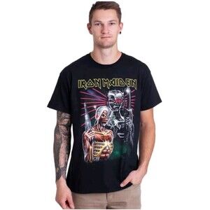 Iron Maiden Terminator T-Shirt Black Adult L Cotton Crewneck @H6